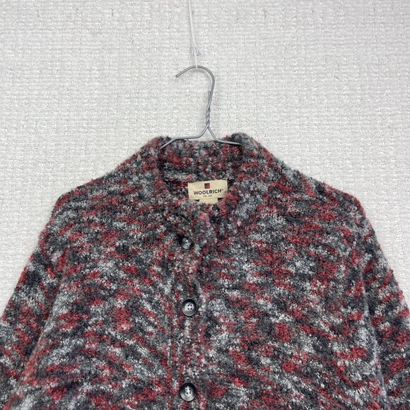 Woolrich Button Up Sweater Black / Red Women Size 2XL Wool Blend 9641 Cozy Knit - Picture 2 of 12